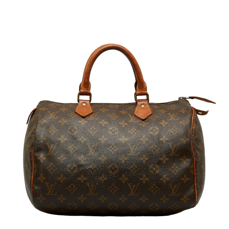 Louis Vuitton Monogram Handbag Brown PVC Leather Louis Vuitton