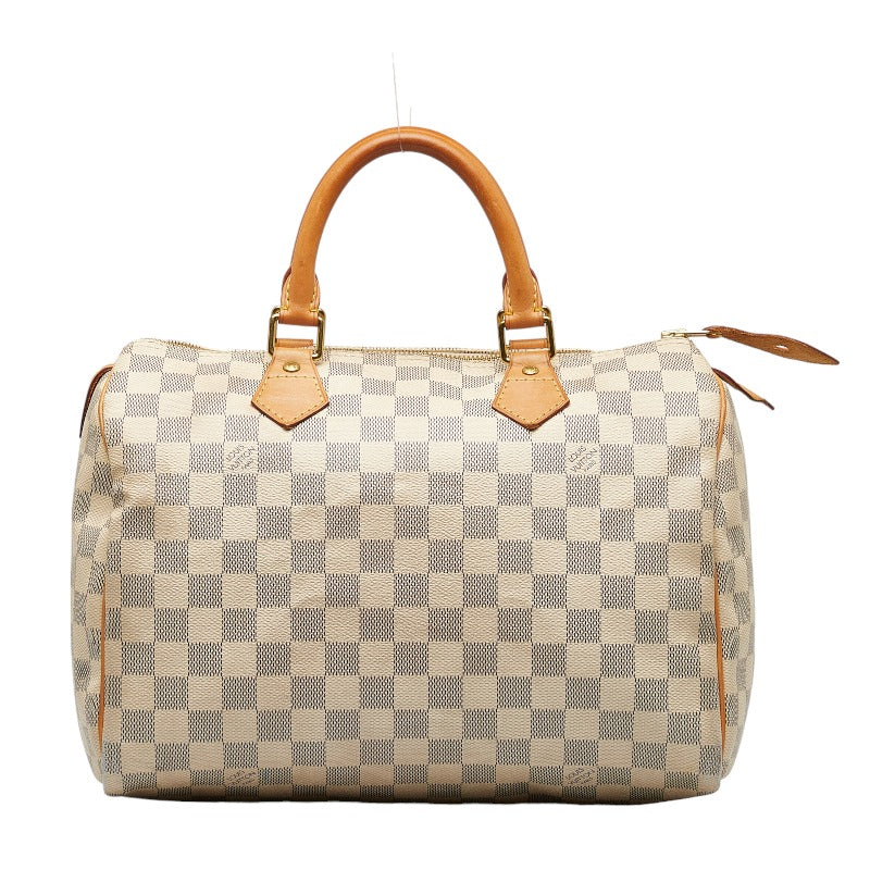 Louis Vuitton Damier Azur Handbag White PVC Leather Louis Vuitton