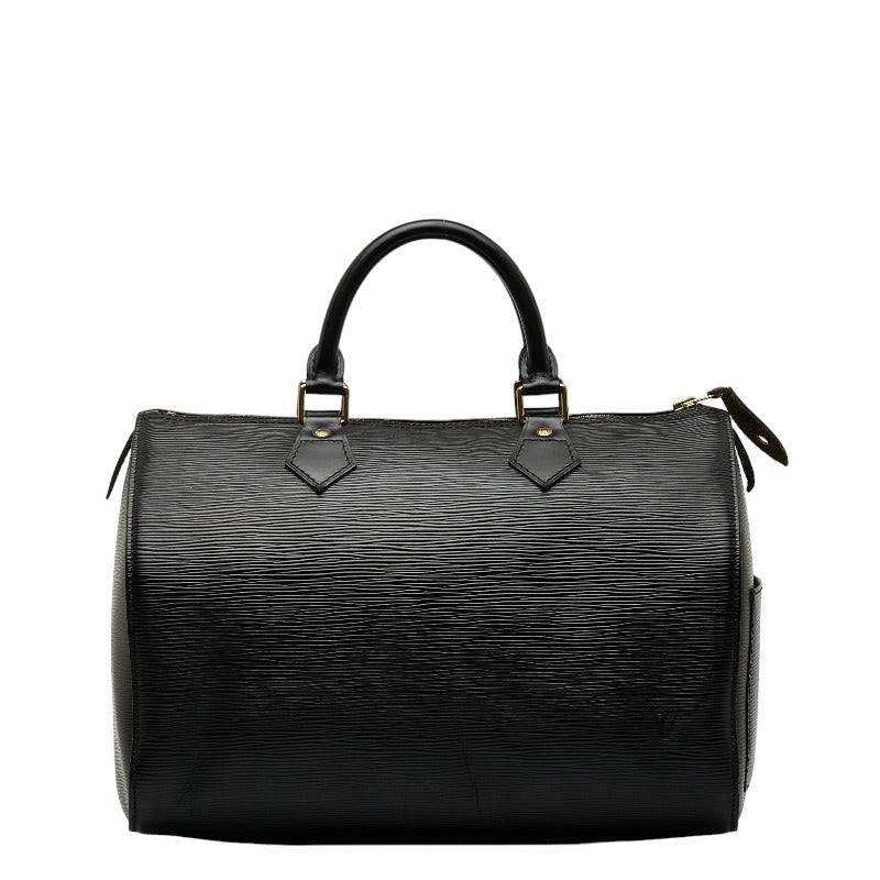 Louis Vuitton Epi Handbag Boston Bag Noir Black Leather Louis Vuitton