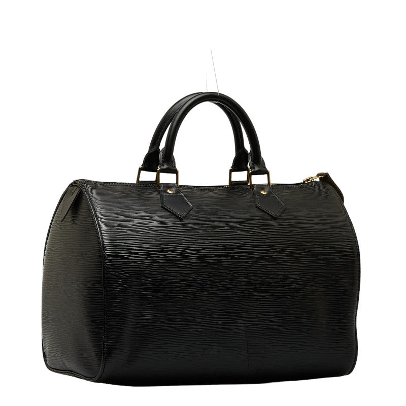 Louis Vuitton Epi Handbag Boston Bag Noir Black Leather Louis Vuitton