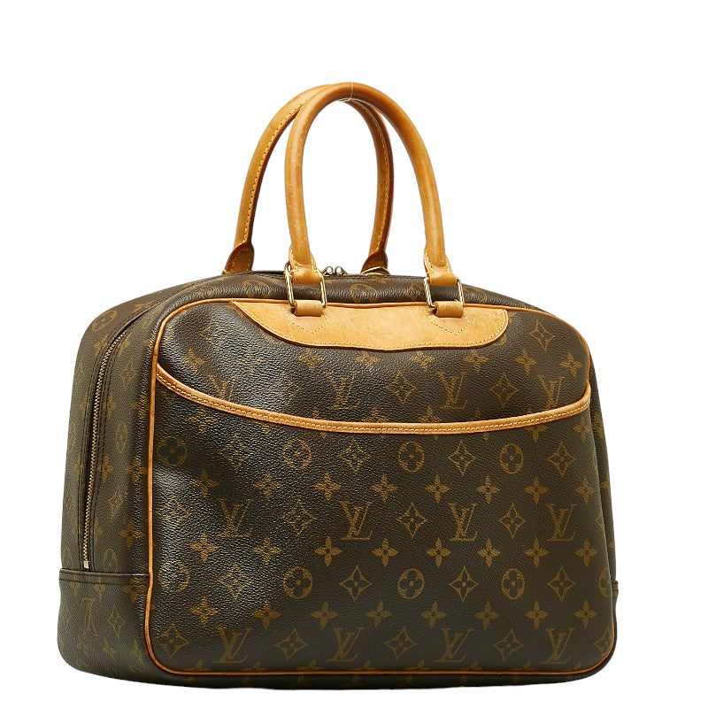 Louis Vuitton Monogram Deauville Handbag Brown PVC Leather Louis Vuitton