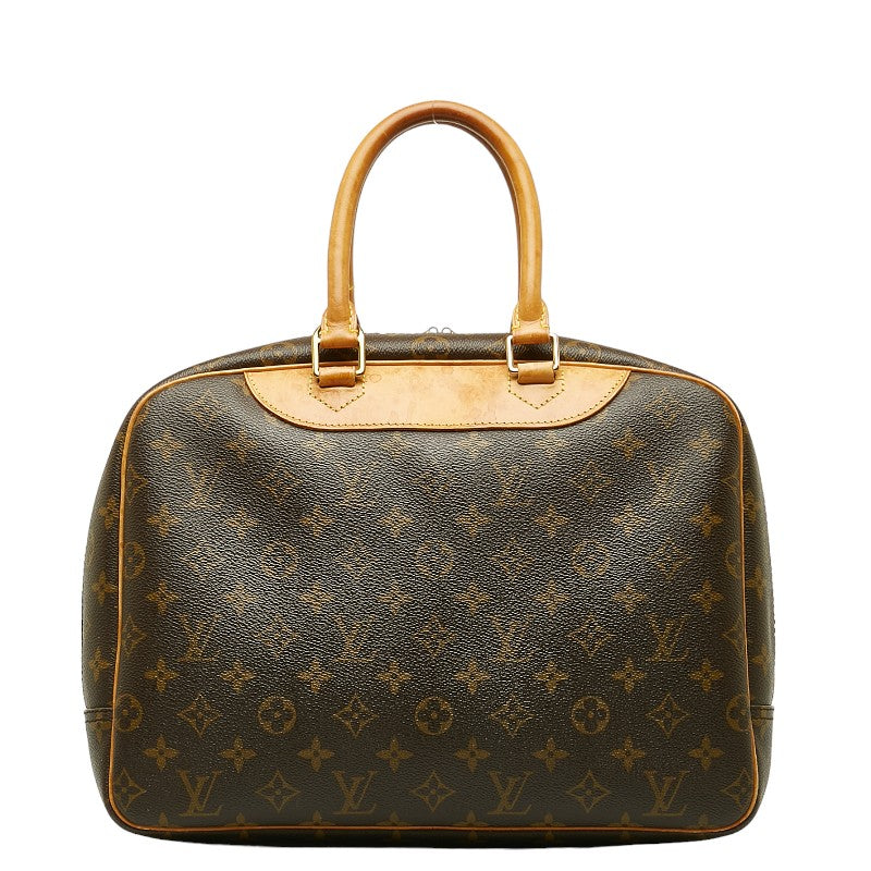 Louis Vuitton Monogram Deauville Handbag Brown PVC Leather Louis Vuitton