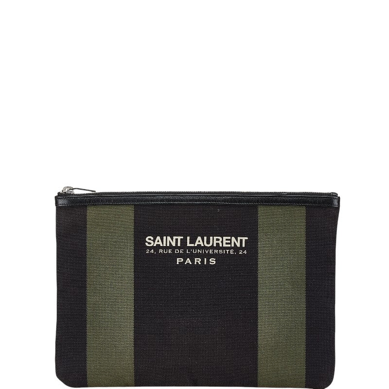 Saint Laurent 414764 Canvas Leather Clutch Bag