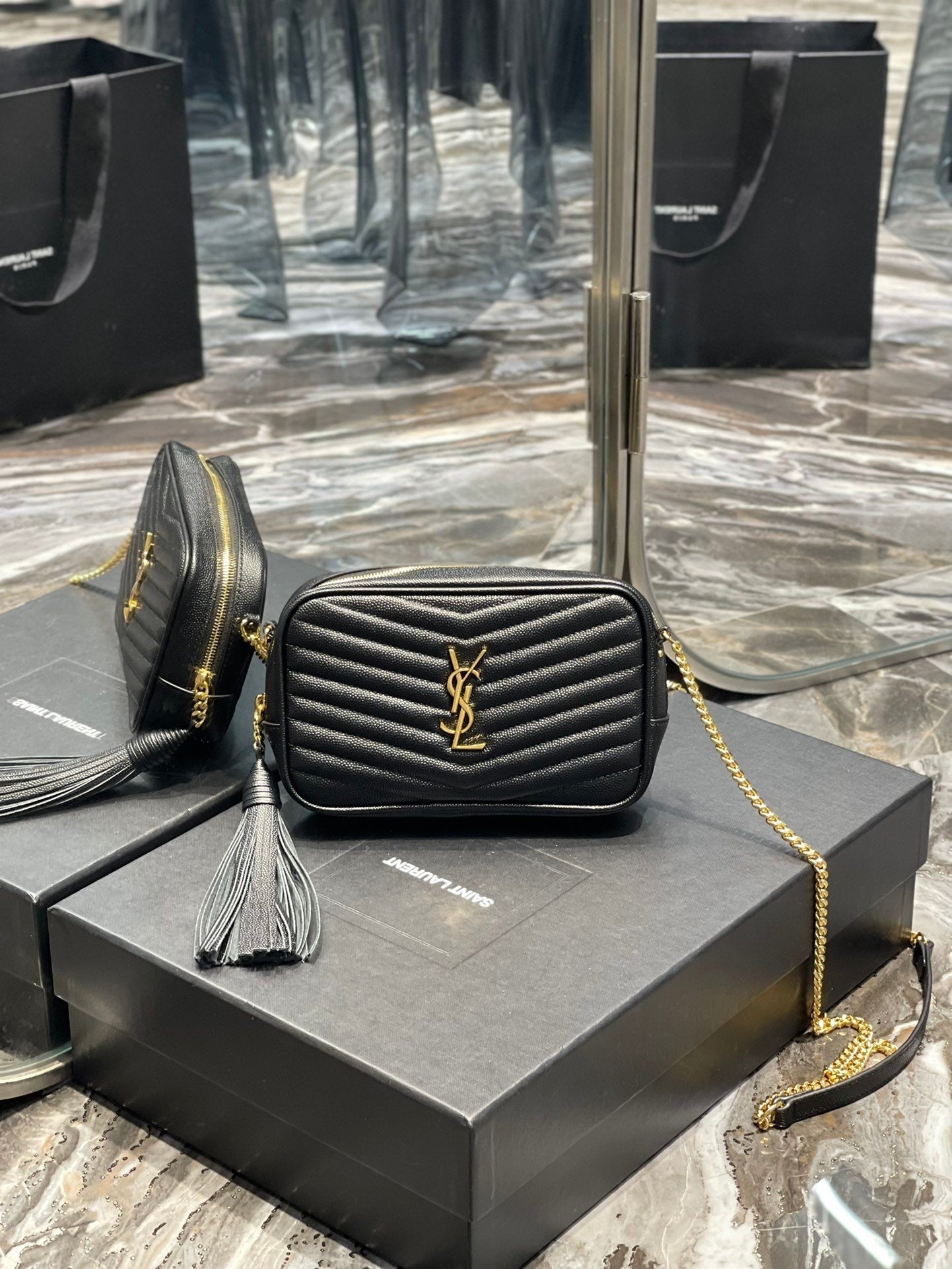 Yves Saint Laurent Lou Mini Bag Black