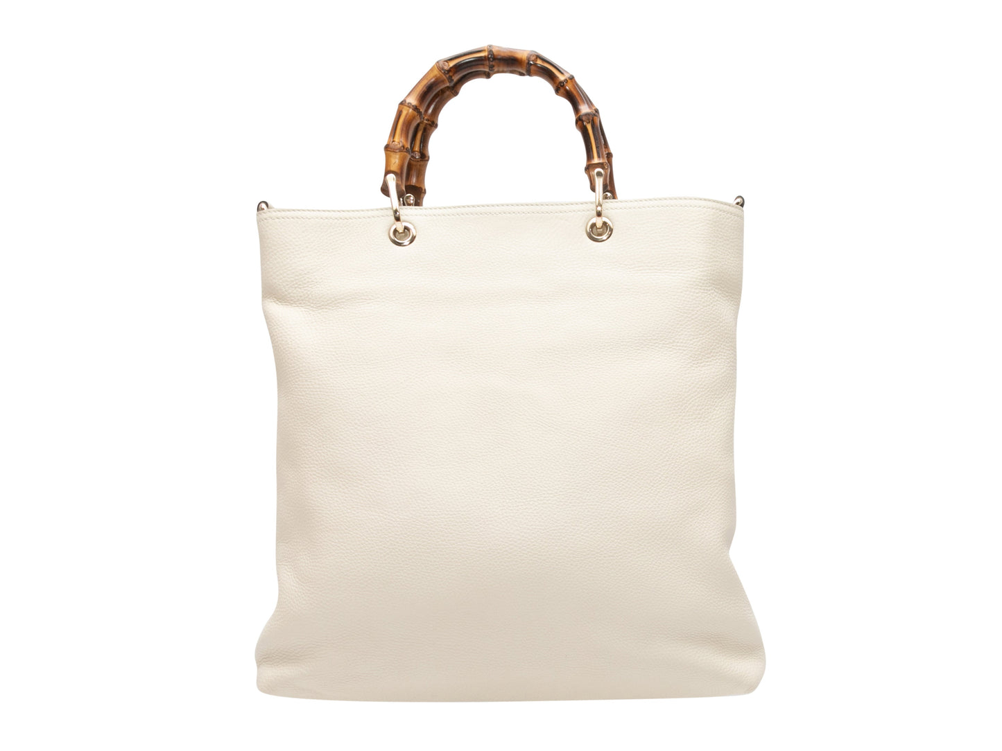 Gucci Bamboo White Leather Tote