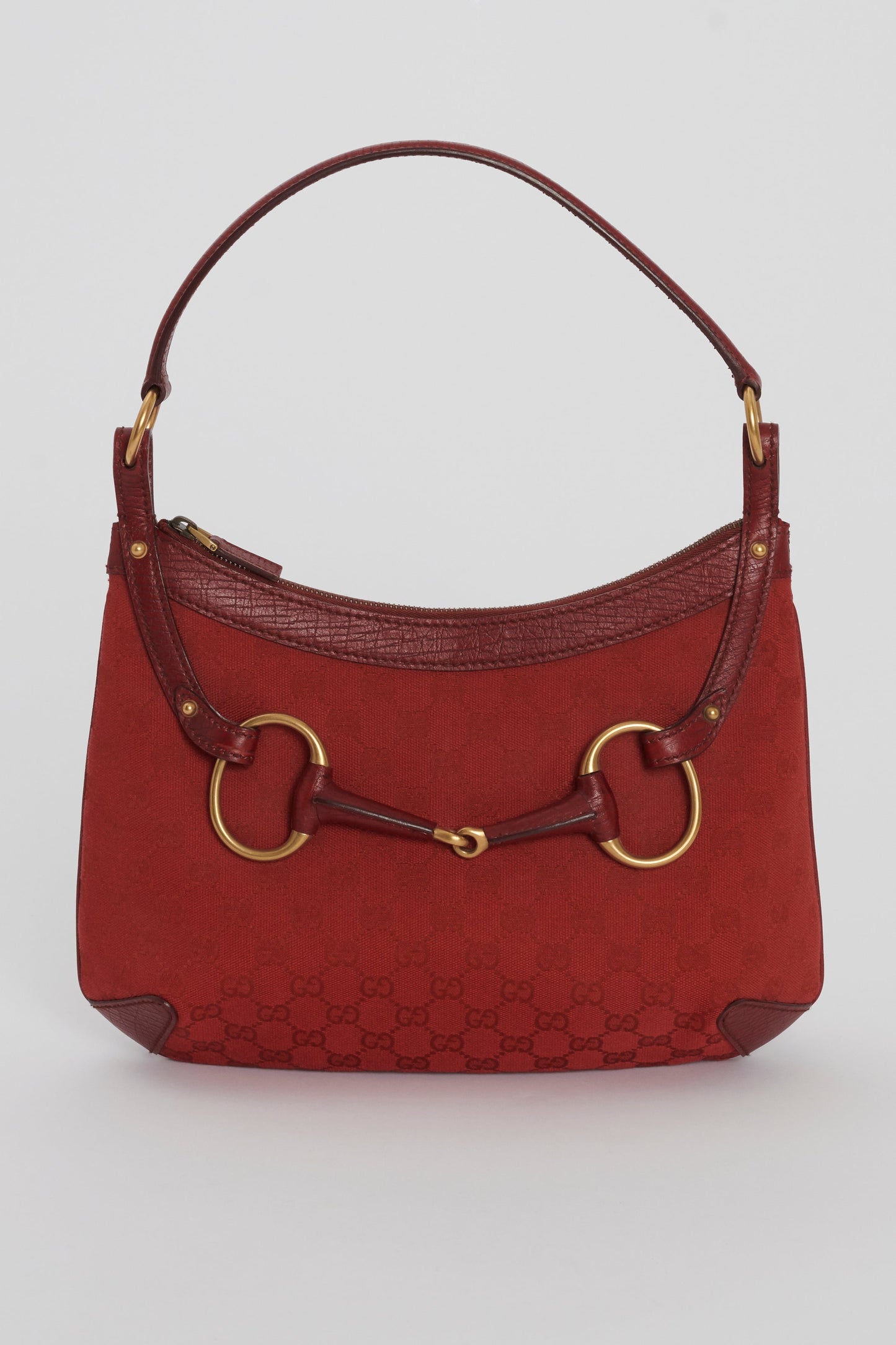 Gucci Monogram Leather Canvas Shoulder Bag