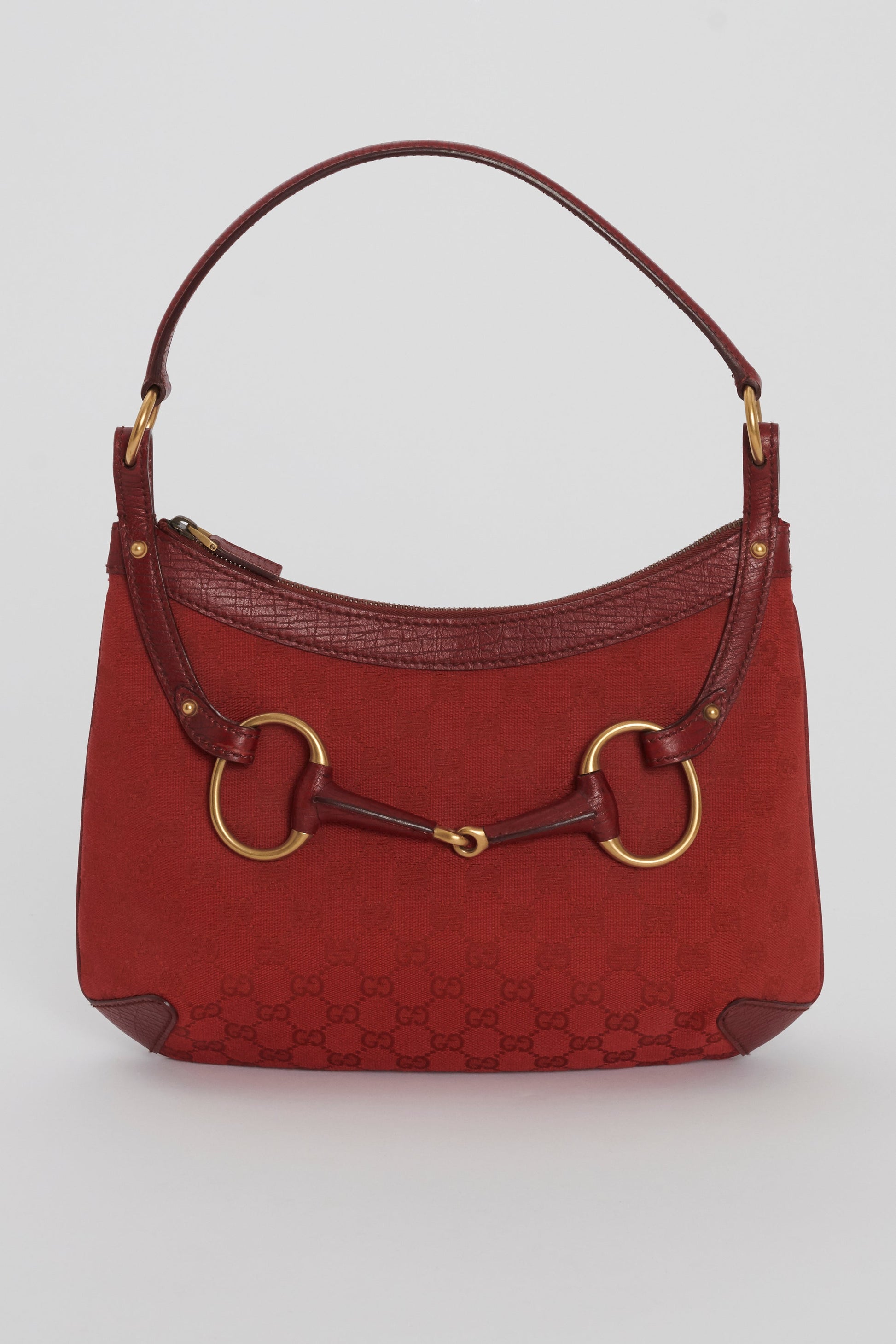 Gucci Monogram Leather Canvas Shoulder Bag