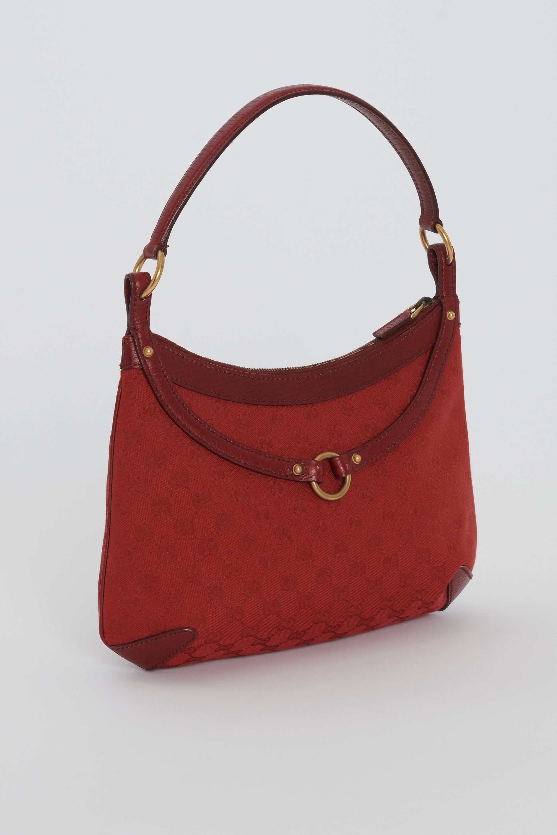 Gucci Monogram Leather Canvas Shoulder Bag