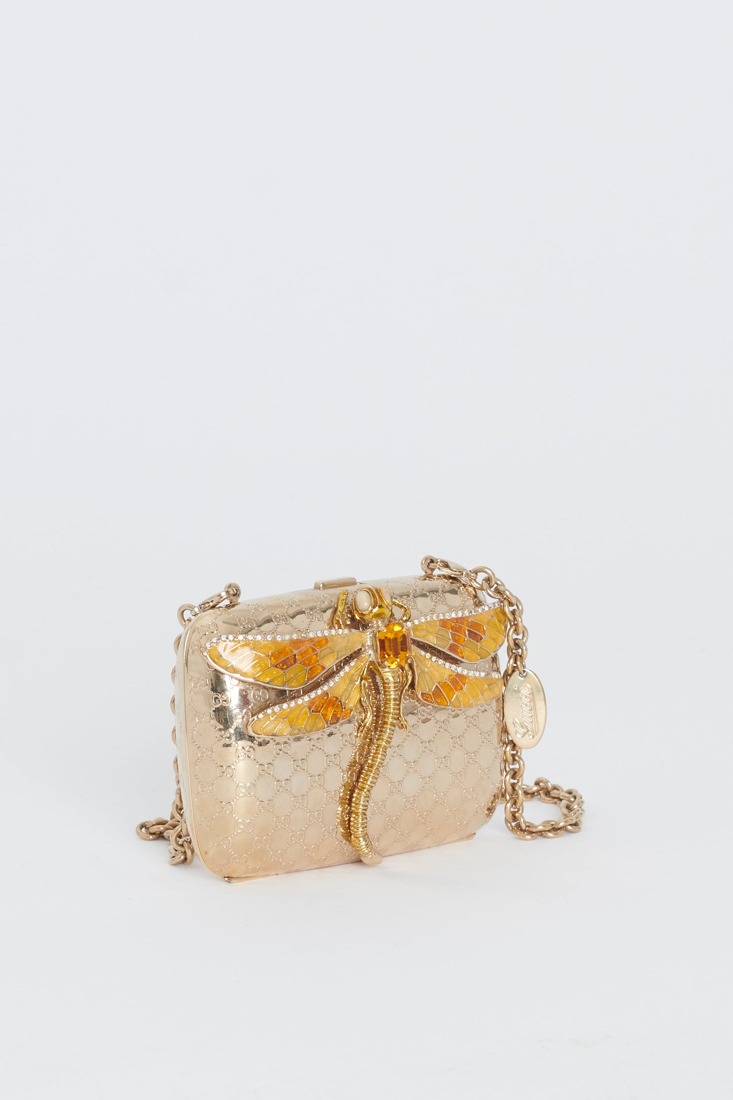Gucci Guccissima Gold Leather Chain Handbag