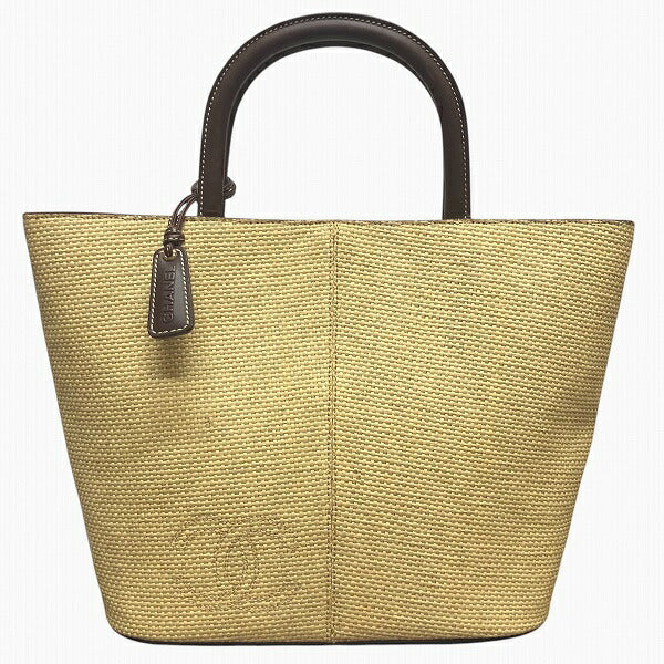 Chanel Straw Leather Tote Bag