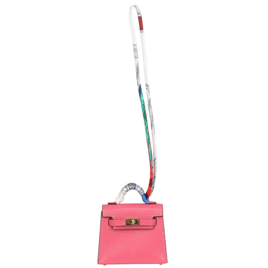 Hermes Mini Kelly Bag Charm Tadelakt