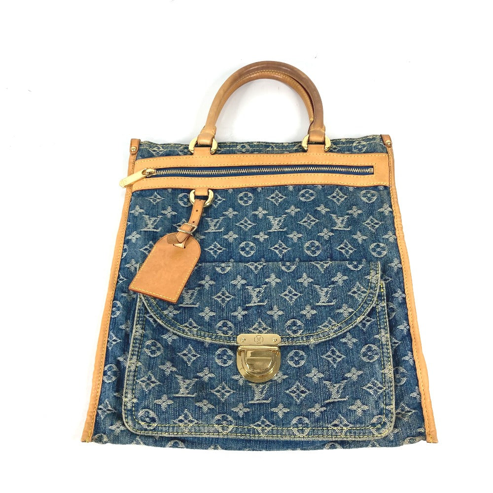 LOUIS VUITTON Shoulder Bag Monogram denim blue Monogram denim Flat Shopper Women