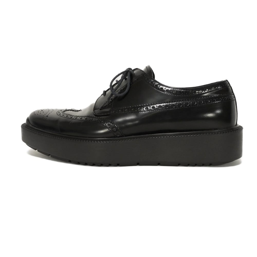 PRADA Dress shoes 2EE153 Calf leather black Plat form Medallion Wingtip