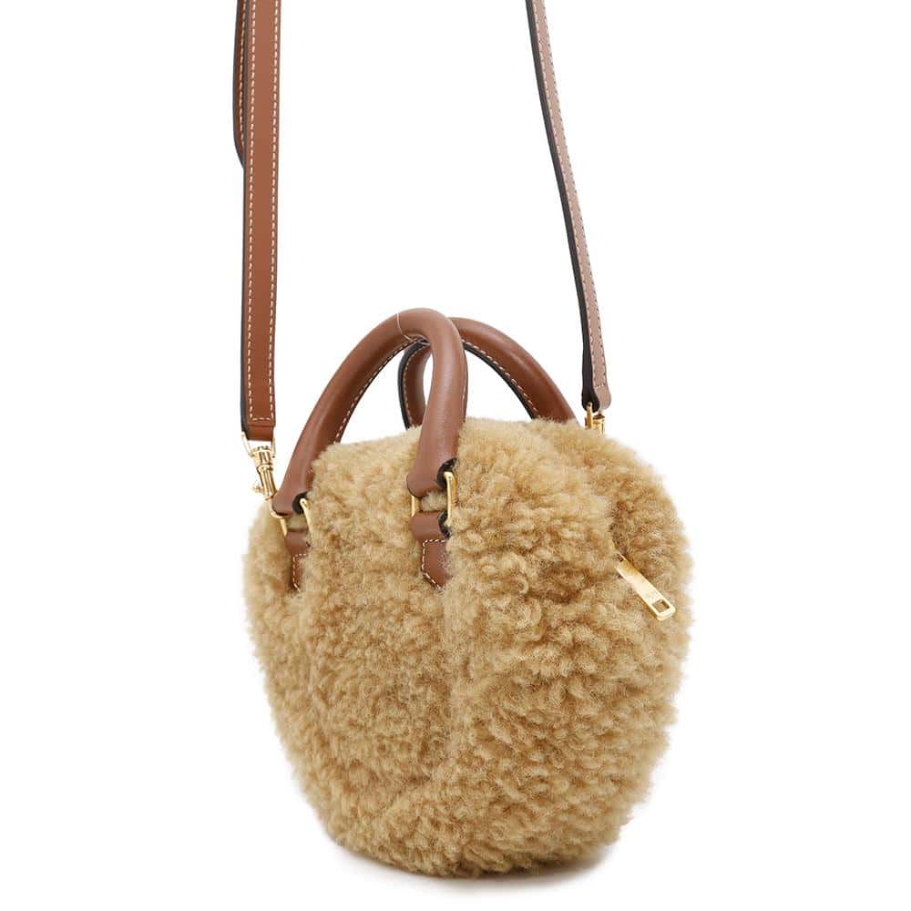 CELINE Heart 2WAY Shoulder Bag Brown Boa Leather Size Medium