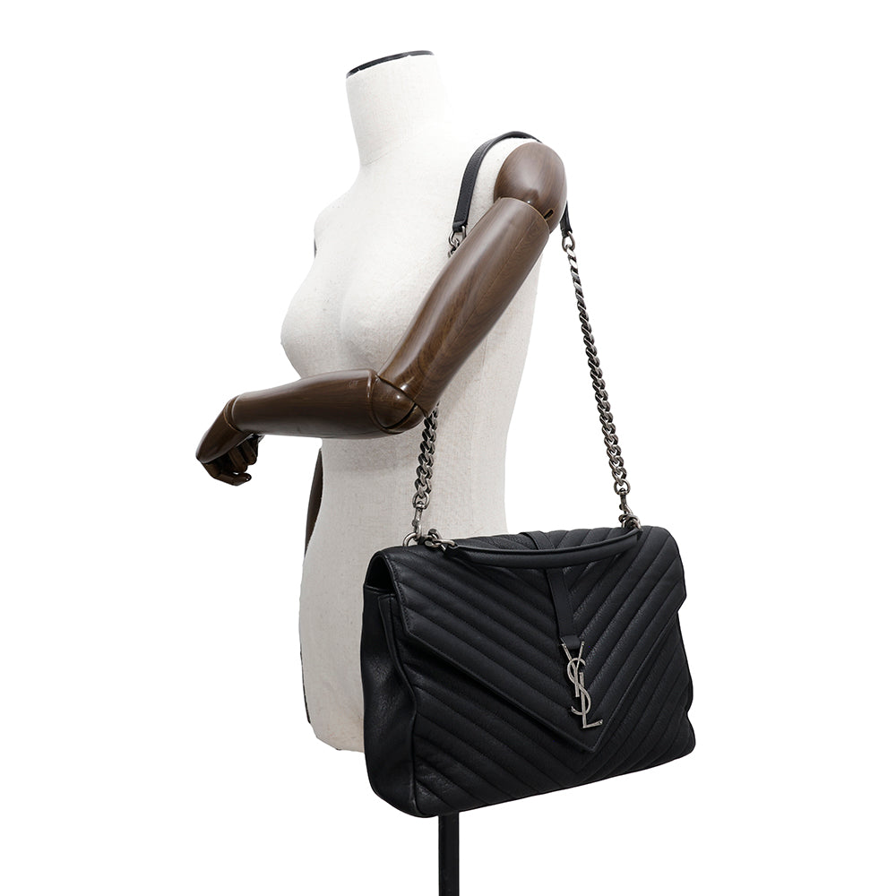 SAINT LAURENT PARIS College ChainShoulder Bag Black600278 Leather