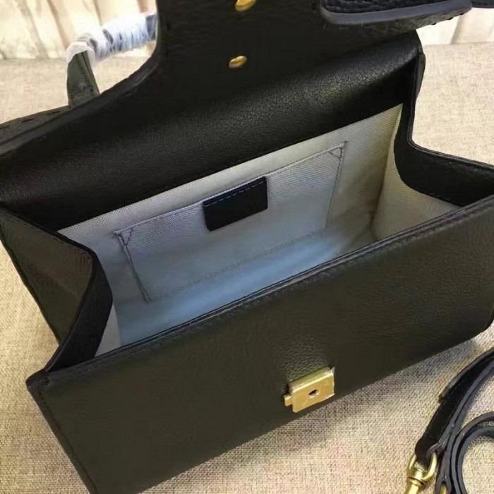 Gucci Monogram Leather Top Handle Crossbody