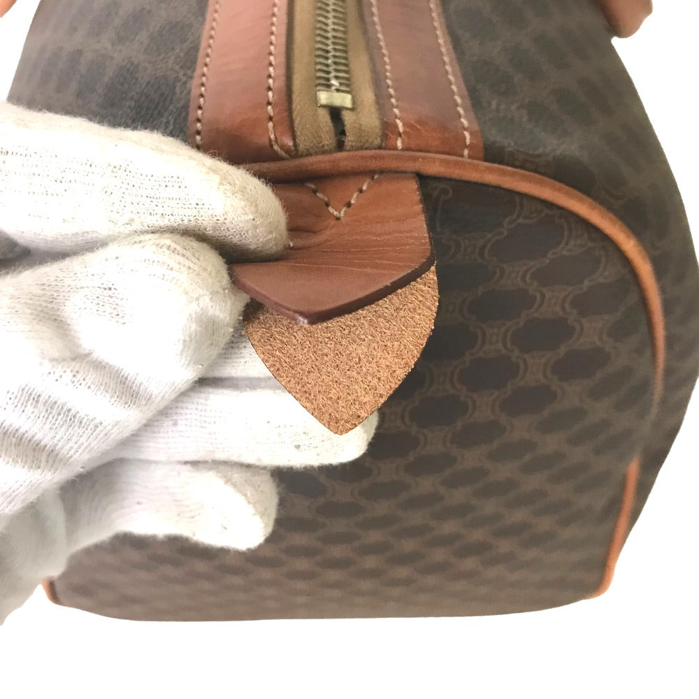 CELINE Travel bag Duffle bag PVC Brown Mini Boston Duffel bag Macadam Pattern Women Secondhand