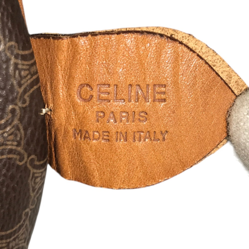 CELINE Travel bag Duffle bag PVC Brown Mini Boston Duffel bag Macadam Pattern Women Secondhand