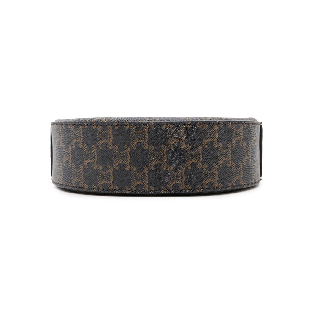 CELINE Triomphe Round Purse Shoulder Tan10G342DGZ04BT PVC Coated Canvas Leather