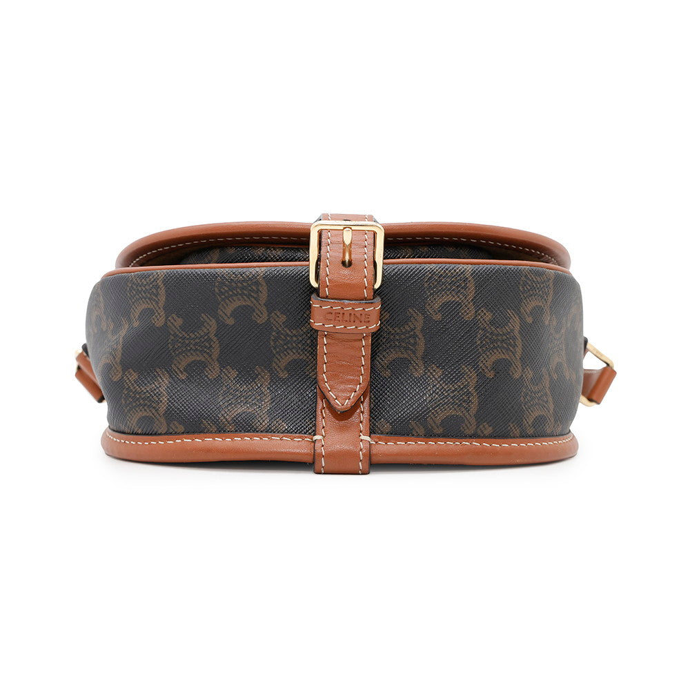 CELINE Triomphe Falco Shoulder Bag Tan191502BZJ.04LU PVC Leather Size Medium