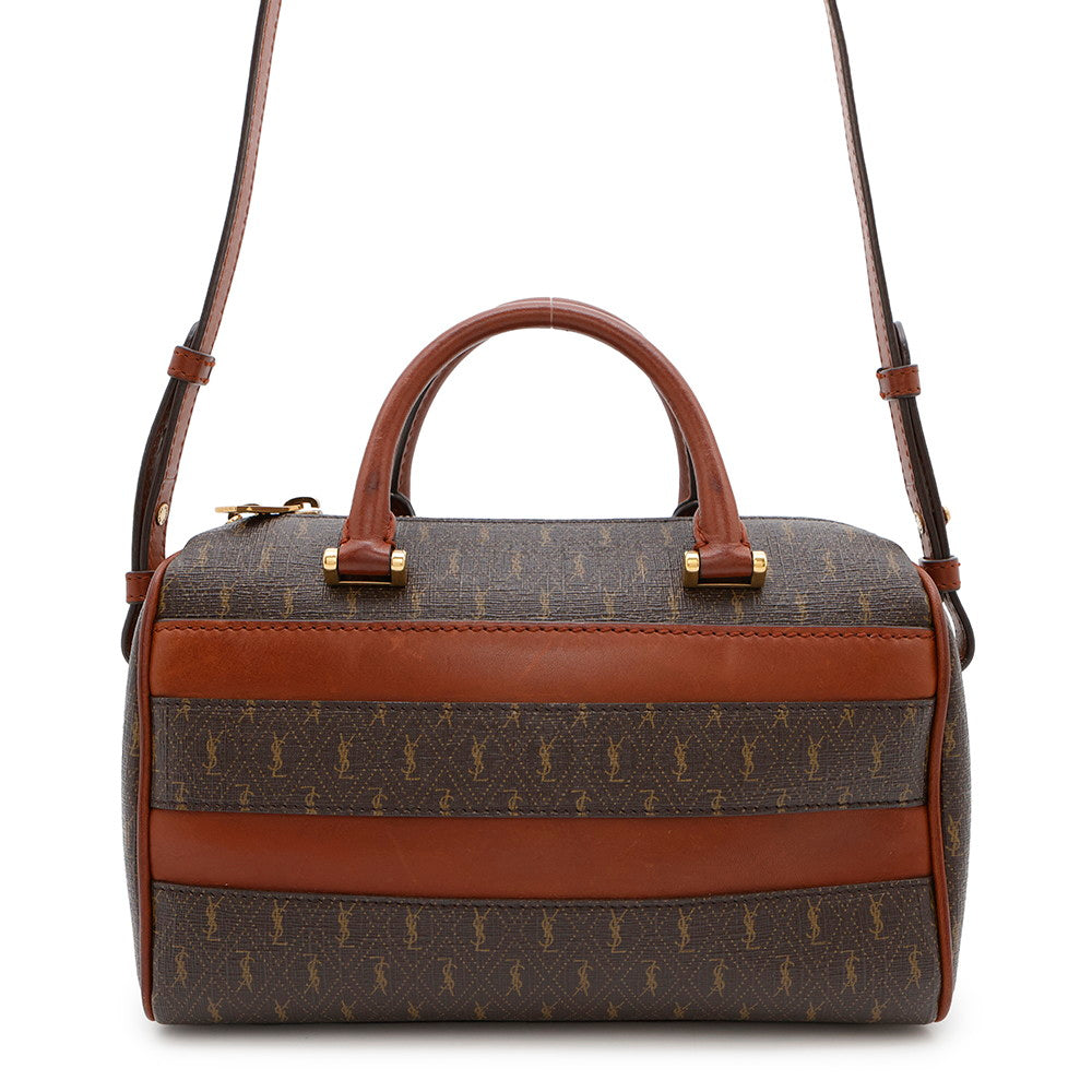 SAINT LAURENT PARIS Baby Duffle Handbag Brown533481 PVC Leather