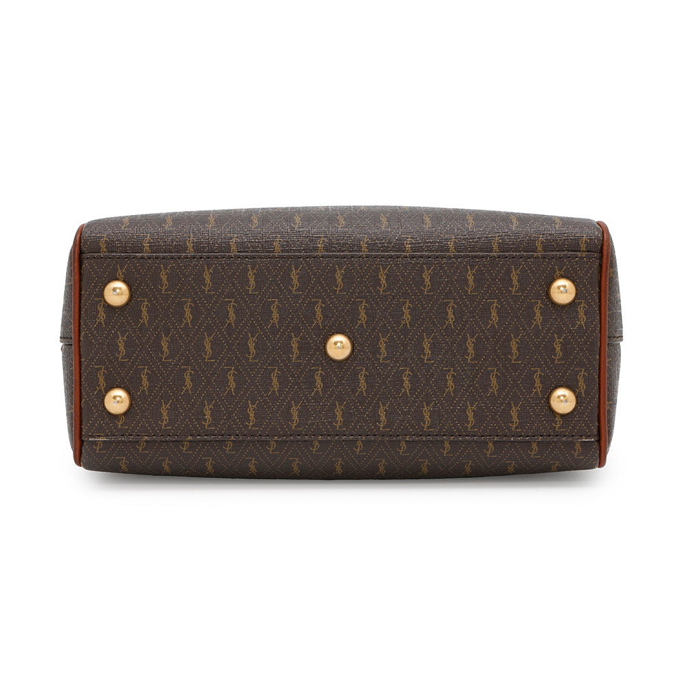 SAINT LAURENT PARIS Baby Duffle Handbag Brown533481 PVC Leather