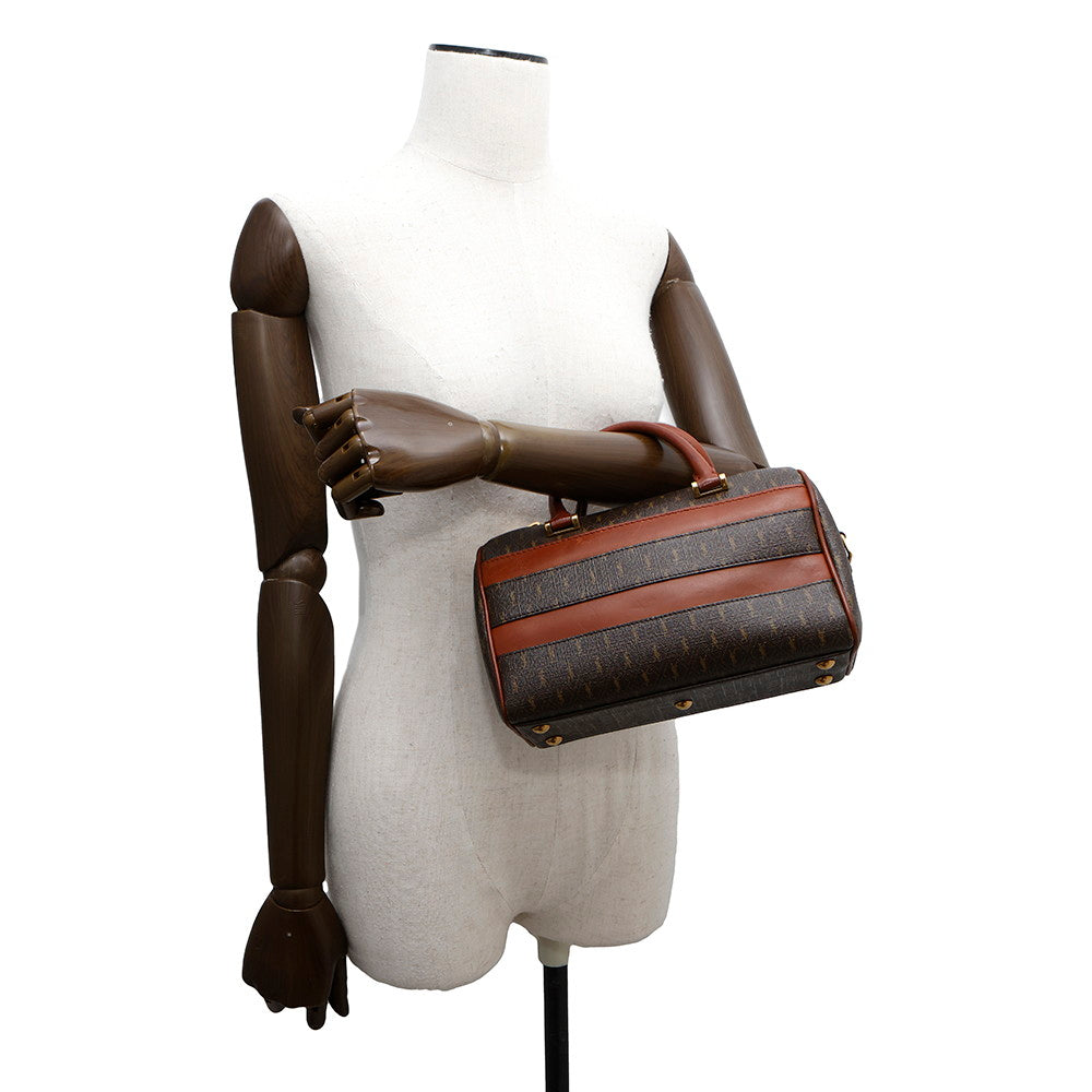 SAINT LAURENT PARIS Baby Duffle Handbag Brown533481 PVC Leather