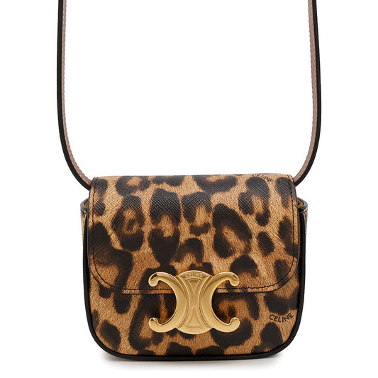 CELINE Claude Shoulder Bag Brown10I512FIX PVC Leather Size Mini