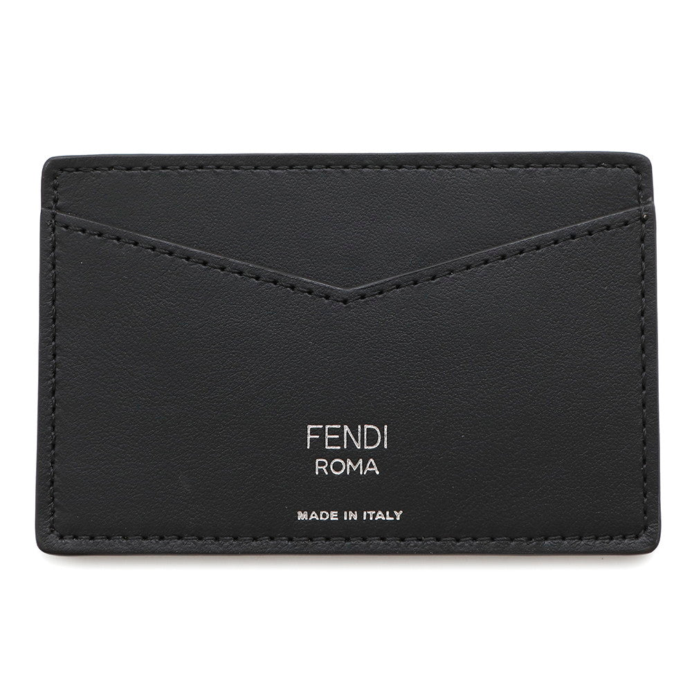 FENDI Zucca Pattern Pass Case Black/Brown7AR911 Leather/PVC Coated Canvas