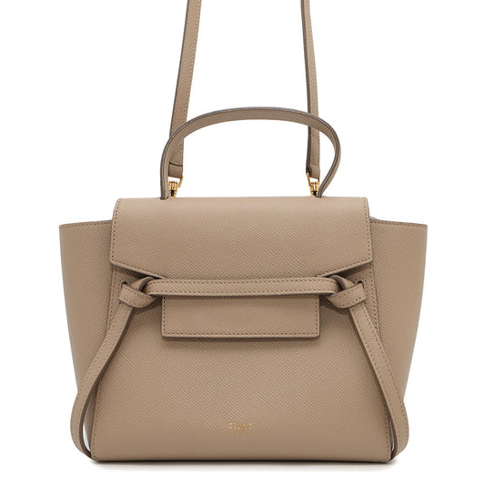 CELINE Belt bag Beigee Leather Size Nano