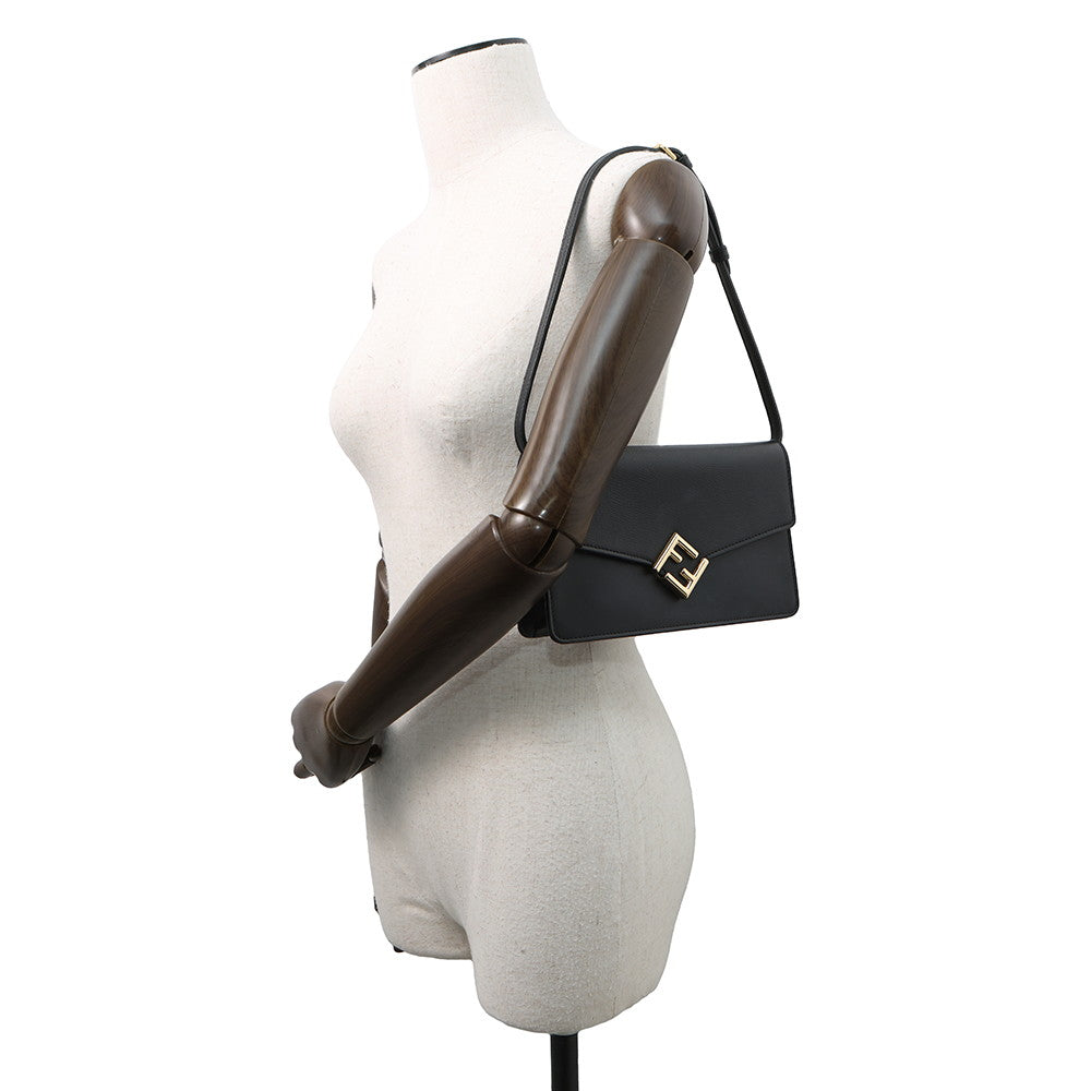 FENDI FFDiamond Shoulder Wallet Black8M0488 Leather