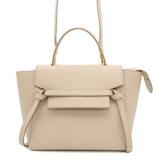 CELINE Belt bag Light Taupe Leather Size micro