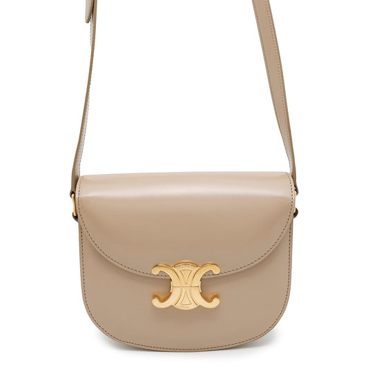 CELINE Buzas Triomphe Shoulder Bag Beige110413BF4 Leather
