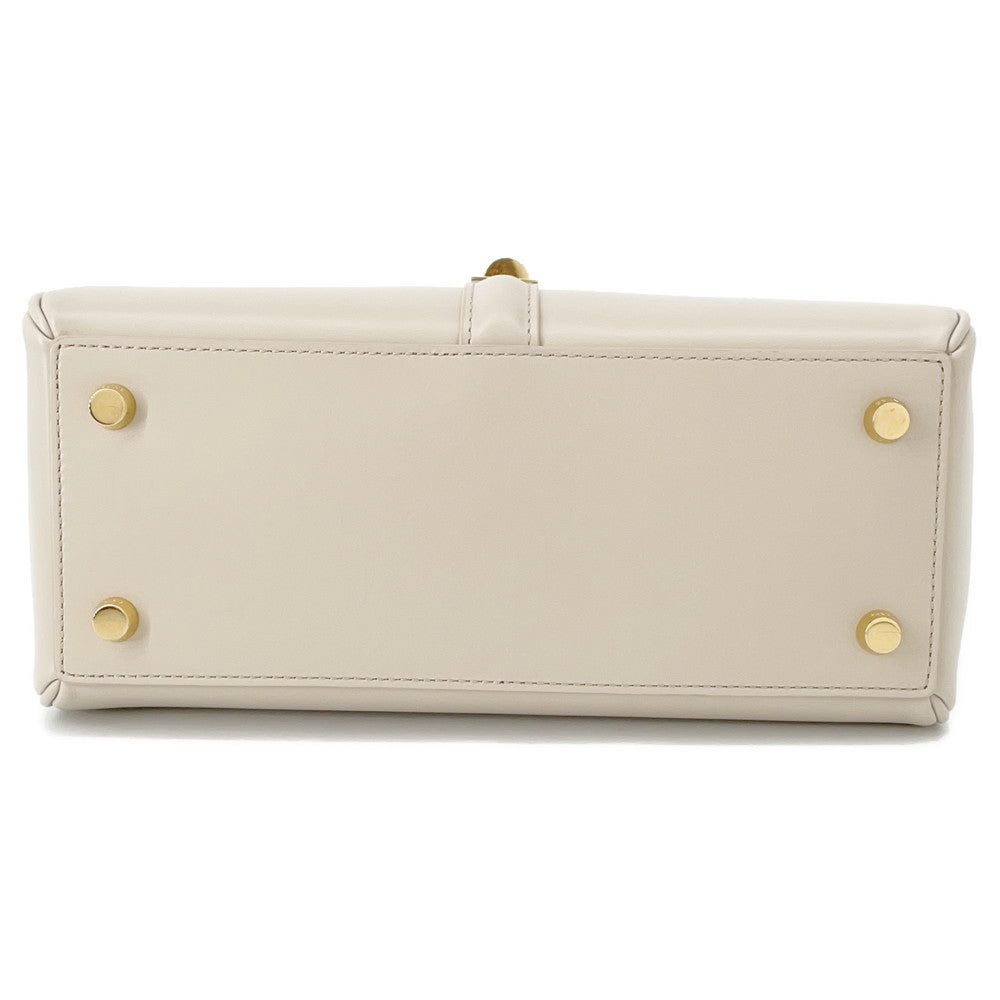 CELINE 16 S ¨ze Shoulder Bag Beige Calf Leather Size Small