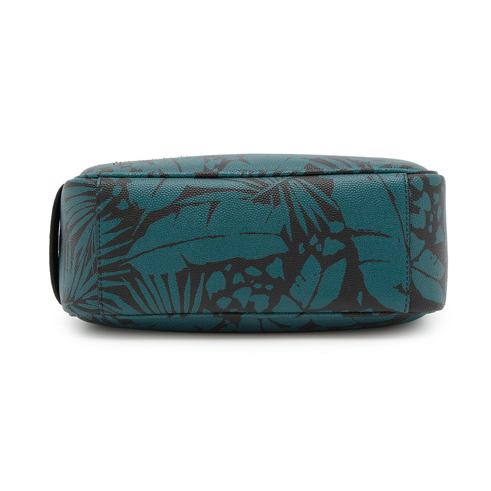 SAINT LAURENT PARIS Botanical Pattern Clutch Bag Black/Green650125 Leather