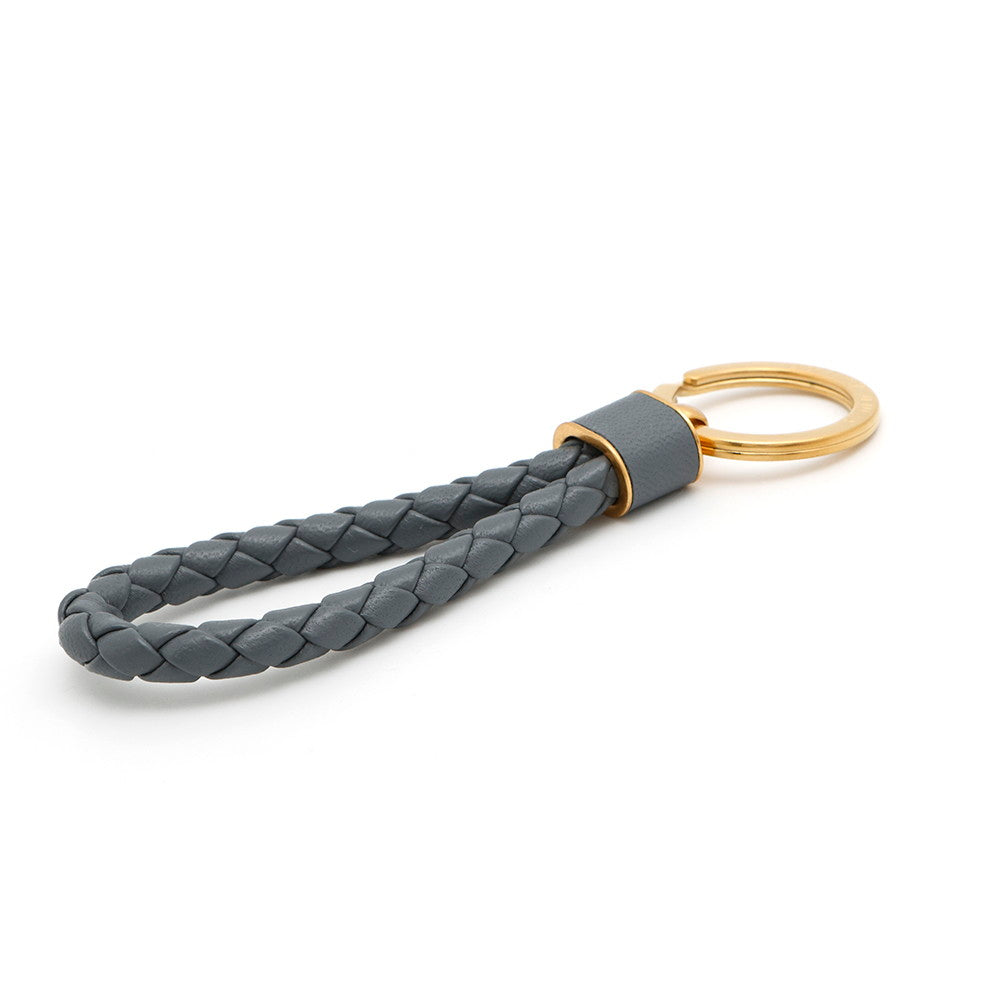 Bottega Veneta INTRECCIATO KEY HOLDER Gray651820 Leather Metal