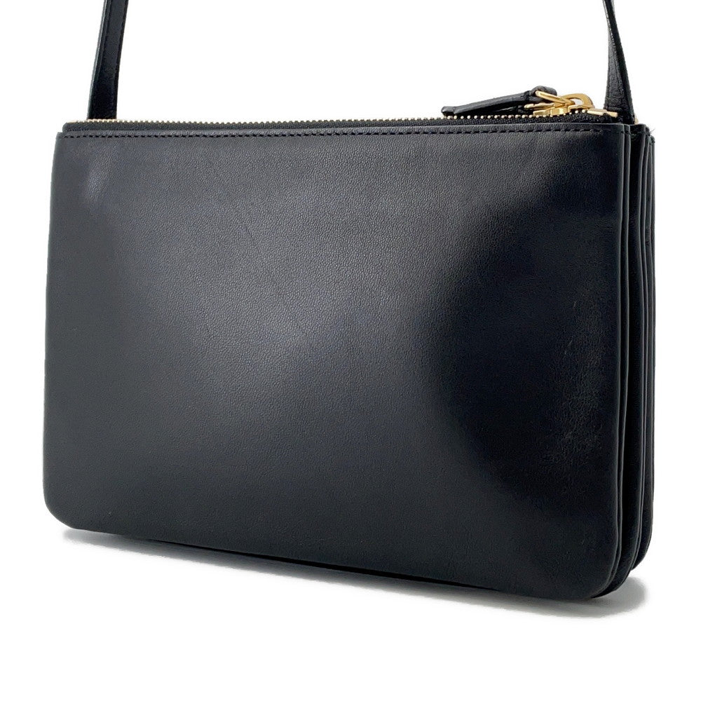 CELINE Trio Shoulder Bag Black192033 Leather Size Small