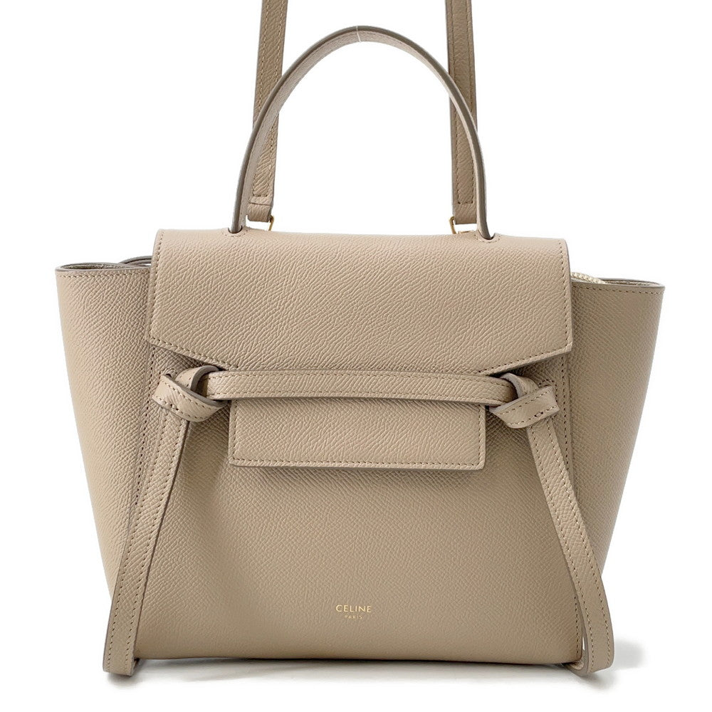 CELINE Belt bag Beige189003 Leather Size Nano