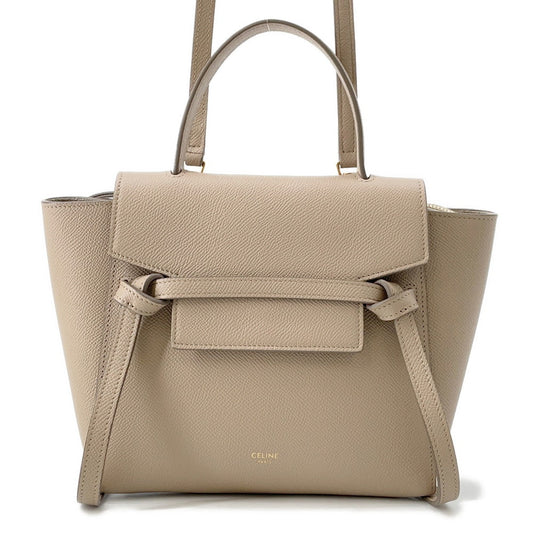 CELINE Belt bag Beige189003 Leather Size Nano