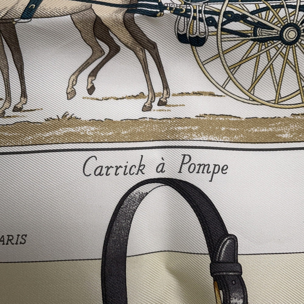 HERMES Carre Gavroche <カリック・ア・ポンプ> Size 45 Vergne/Anthracite/Red Silk100%