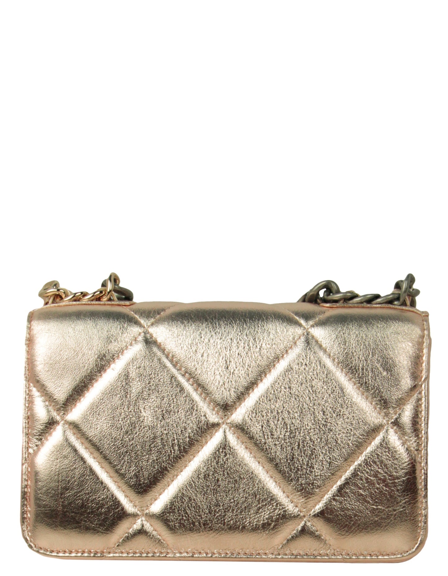 Chanel 2022 Gold Quilted 19 Wallet On Chain WOC Crossbody Bag