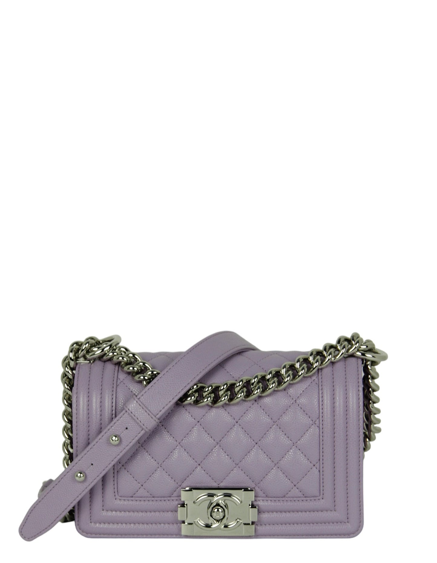 Chanel 2024 Purple Caviar Leather Small Boy Bag