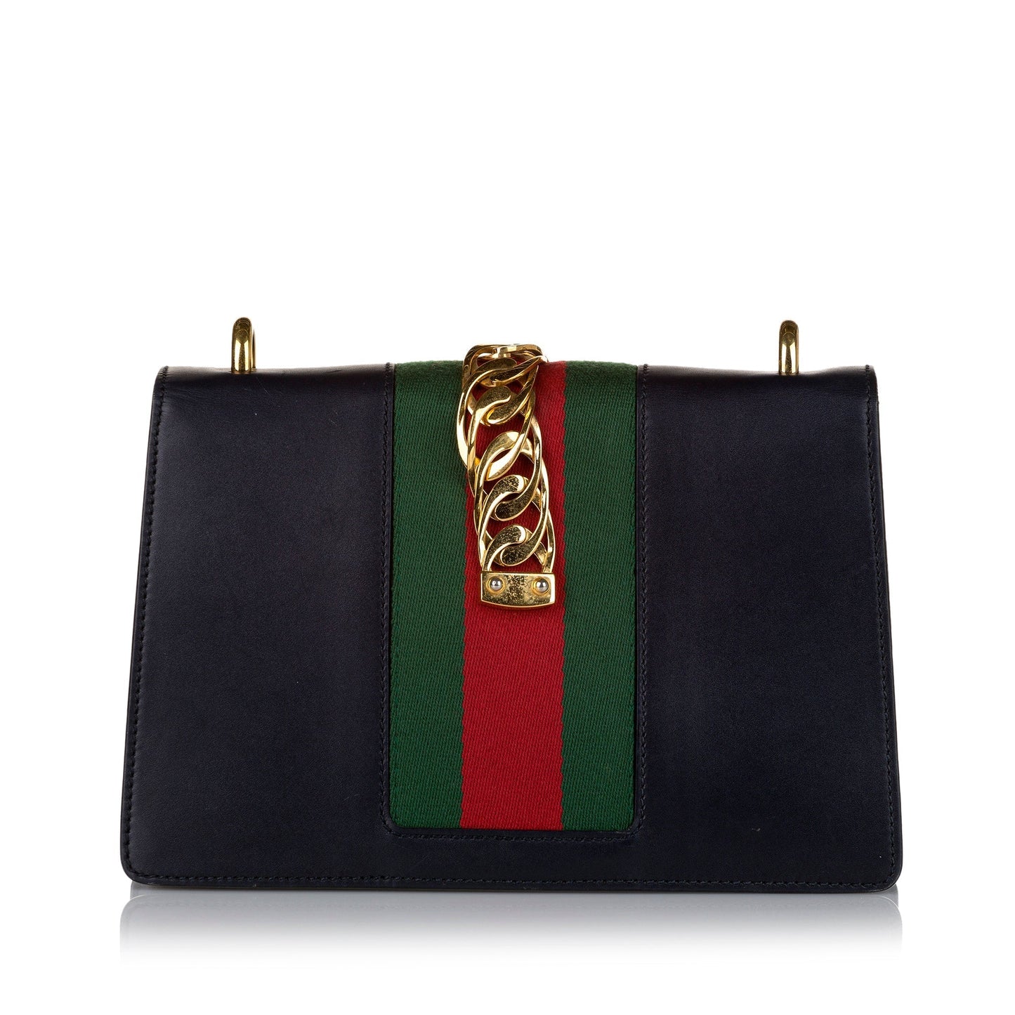 Gucci Sylvie Black Leather Shoulder Bag Style 1