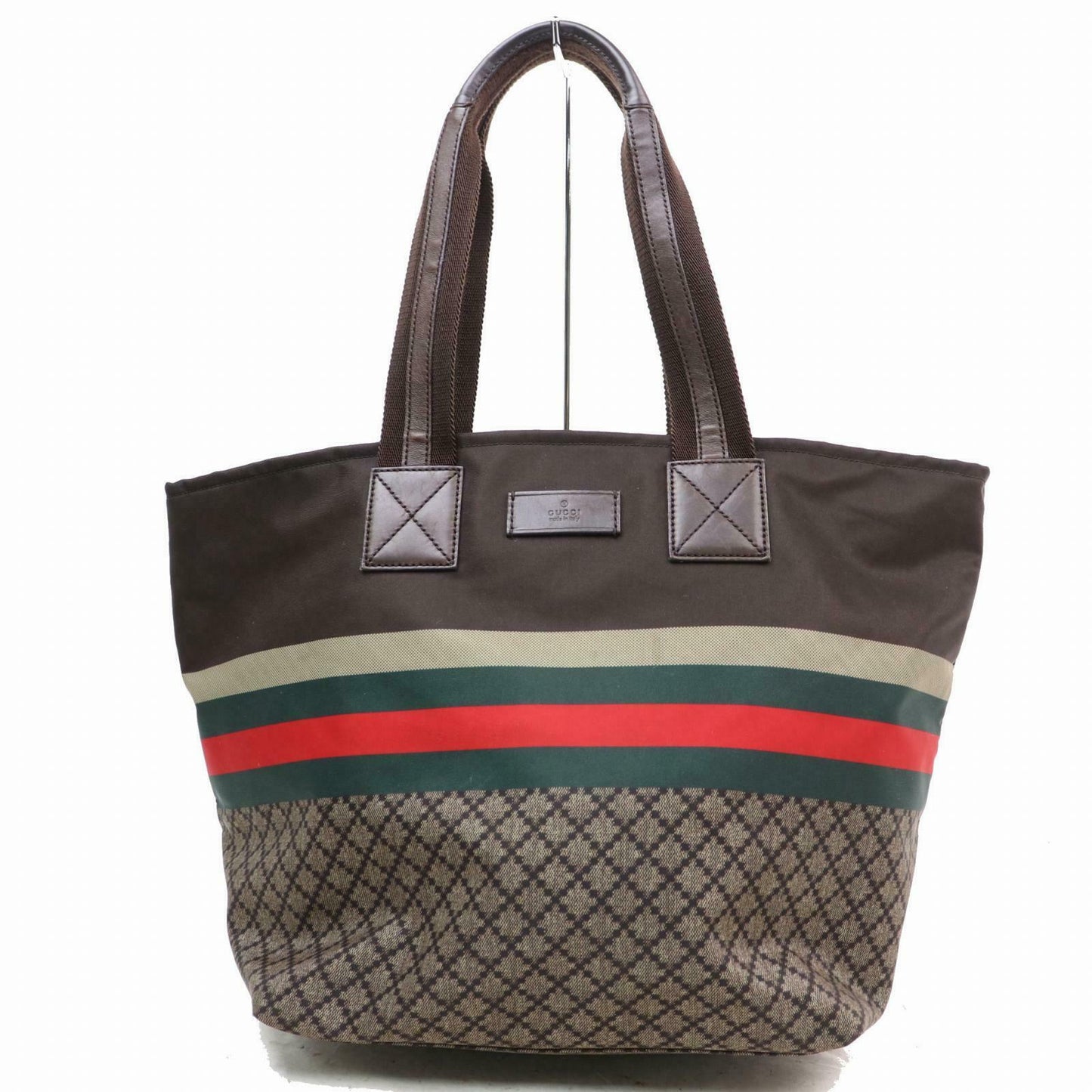 Gucci Blue Leather Nylon Tote