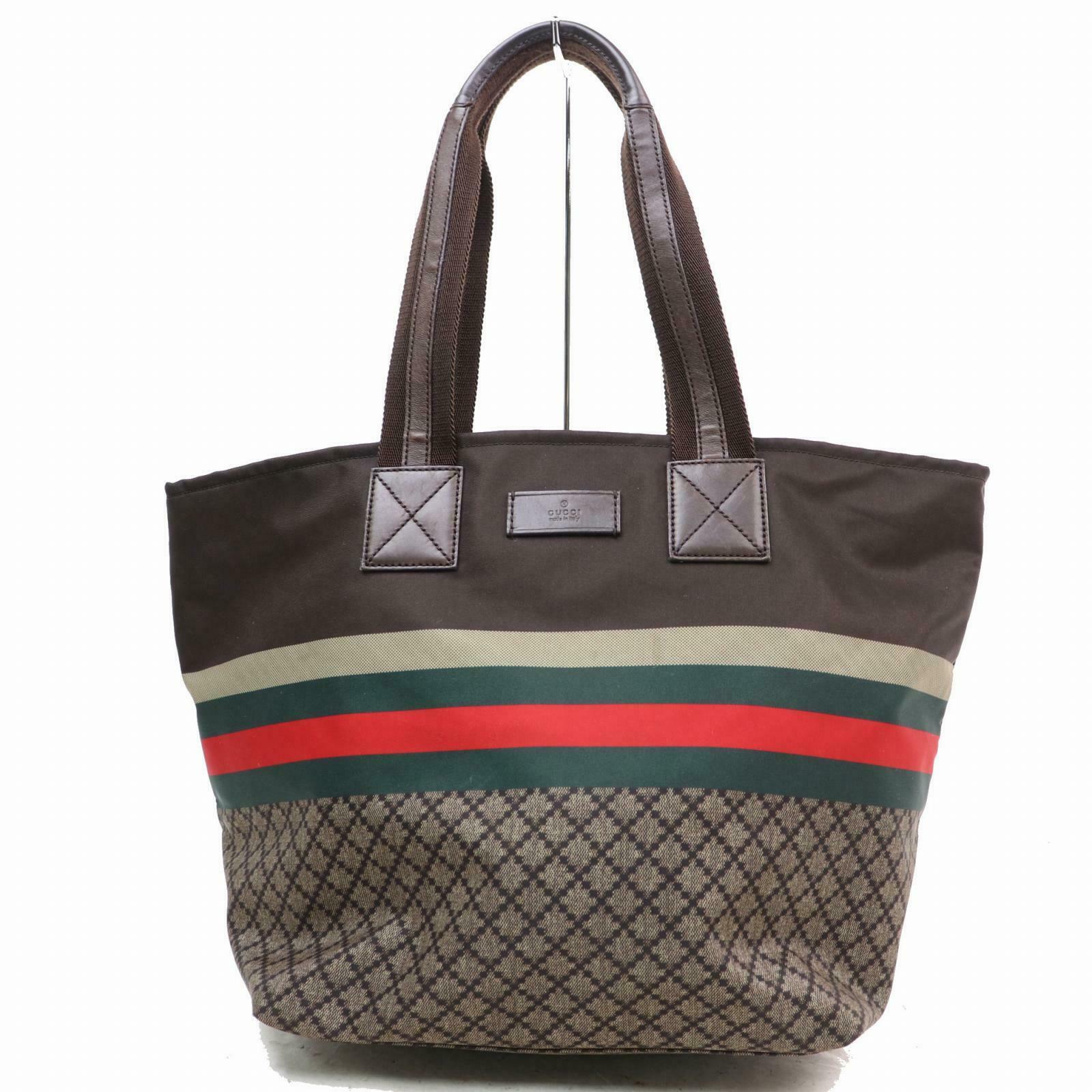 Gucci Blue Leather Nylon Tote