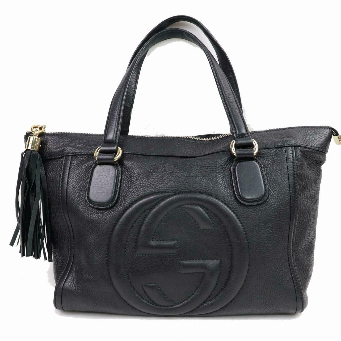 Gucci Black Leather Tote Style 21