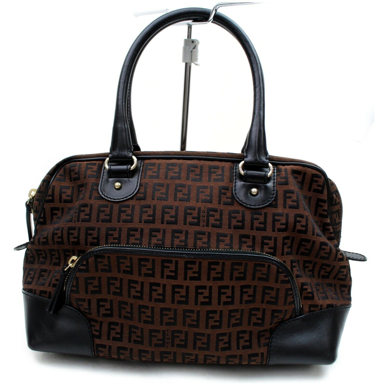 Fendi Hand Bag Brown Zukka Nyron (SHC1- )