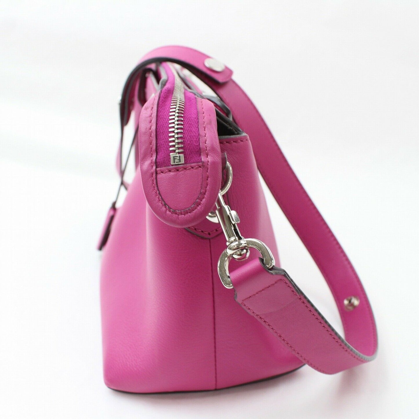 Fendi Hand Bag By The Way Hot Pink Leather (SHC1- )