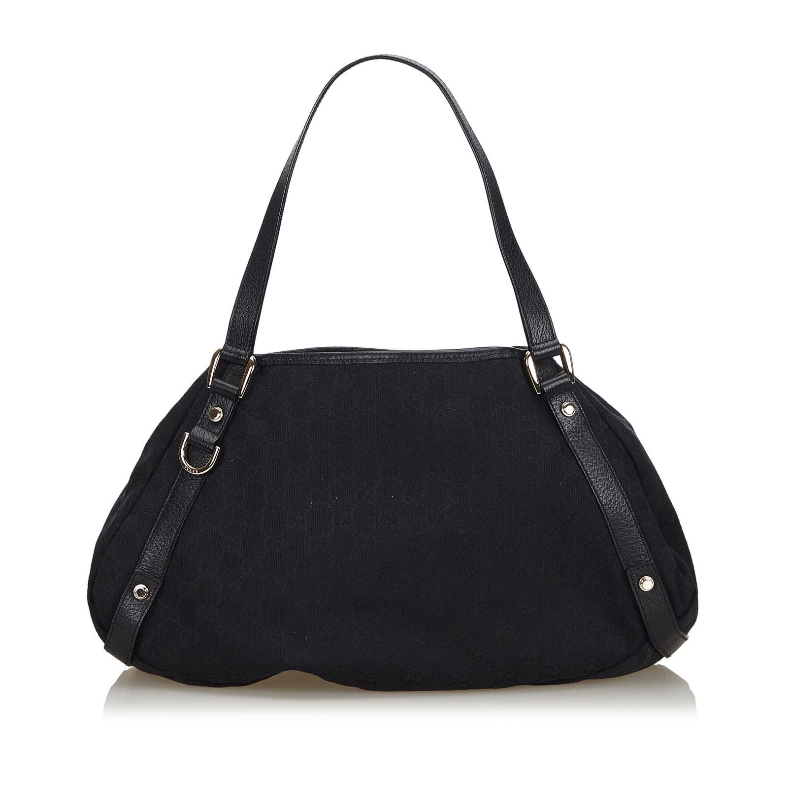 Gucci Black Leather Canvas Tote Style 3