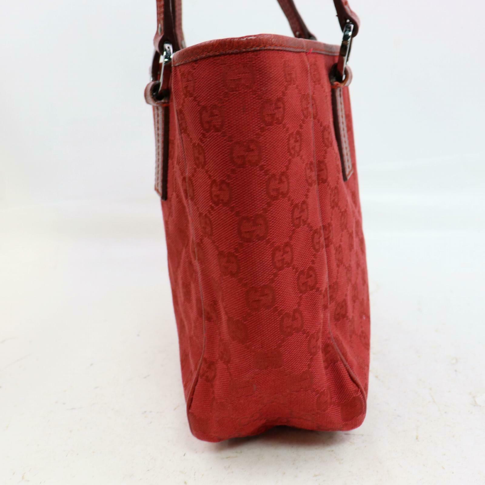 Gucci Red Canvas Tote Style 1